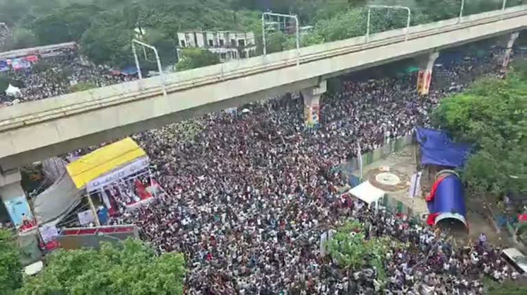 ⁣ছাত্রদলের সমাবেশে শাহবাগে উপচে পড়া ভিড়, পাখির চোখে সরাসরি