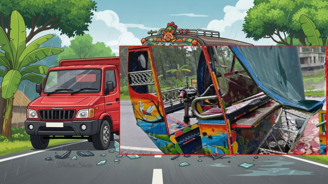 ⁣গফরগাঁও-ভালুকা সড়কে ভয়াবহ দুর্ঘটনা | Road Accident News Update | Mahindra vs Autorickshaw Crash